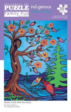 Mother Earth with Her Birds Cultural Art Jigsaw Puzzle By Indigenous Collection