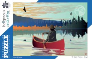 Lone Canoe Cultural Art Jigsaw Puzzle By Indigenous Collection