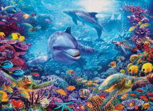 Dolphins at Play Dolphin Jigsaw Puzzle By Cobble Hill
