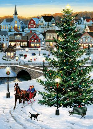 Village Tree Snow Jigsaw Puzzle By Cobble Hill