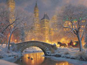 Winter in the Park Bridges Jigsaw Puzzle By Cobble Hill