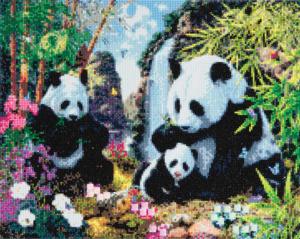 Panda Valley Crystal Art Large Framed Kit By Crystal Art