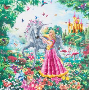 The Princess and The Unicorn Crystal Art Medium Framed Kit By Crystal Art