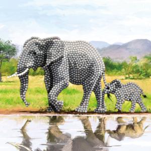Elephant Crystal Art Card Kit By Crystal Art