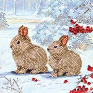 Winter Bunnies Crystal Art Card Kit By Crystal Art