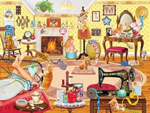 Kittens Visit Betsey's Room by Rosiland Soloman Around the House Jigsaw Puzzle By Karmin International