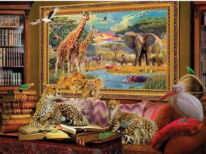 Savannah Comes to Life - Scratch and Dent Big Cats Jigsaw Puzzle By Karmin International