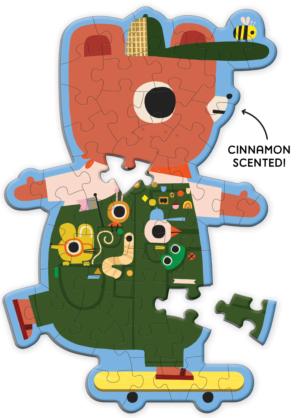 Cinnamon Bear Scratch and Sniff Puzzle Camping Jigsaw Puzzle By Mudpuppy