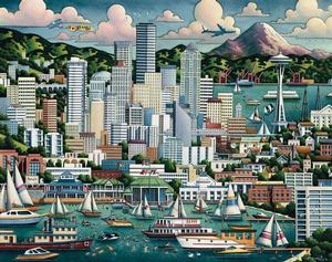Seattle Lakes & Rivers Jigsaw Puzzle By Dowdle Folk Art