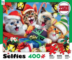 Selfies Cats Christmas Jigsaw Puzzle By Ceaco