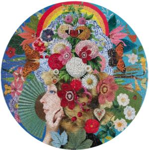 Theatre of Flowers Flower & Garden Round Jigsaw Puzzle By eeBoo