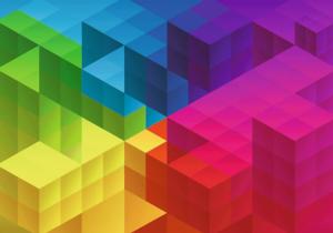 Color Splash Cubic Gradient Rainbow & Gradient Jigsaw Puzzle By Trefl