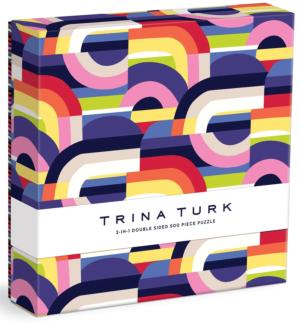 Trina Turk Double Sided Puzzle Rainbow & Gradient Shaped Pieces By Galison