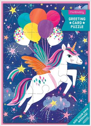 Unicorn Party Greeting Card Puzzle Birthday Miniature Puzzle By Mudpuppy
