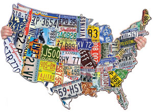 License Plates USA United States Jigsaw Puzzle By TDC Games