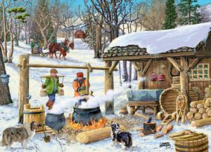 Maple Syrup Time Cabin & Cottage Jigsaw Puzzle By Vermont Christmas Company