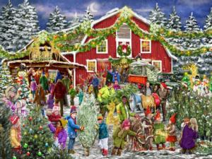 Christmas Barn Christmas Jigsaw Puzzle By Vermont Christmas Company