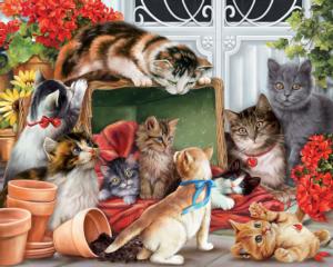 Garden Cats Christmas Jigsaw Puzzle By Vermont Christmas Company