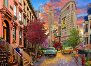 Hopscotch in New York - Scratch and Dent Sunrise & Sunset Jigsaw Puzzle By Vermont Christmas Company