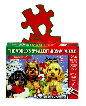 Yule Pups (World's Smallest Puzzles Christmas) Christmas Jigsaw Puzzle By TDC Games