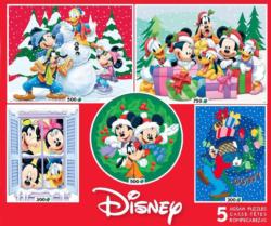 Disney Holiday Fun 5 in 1 Multipack Puzzle Set Christmas Multi-Pack By Ceaco