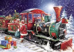Santa's Train Christmas Jigsaw Puzzle By Pierre Belvedere