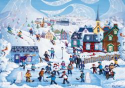 Winter Vacation Town / Village Jigsaw Puzzle By Pierre Belvedere