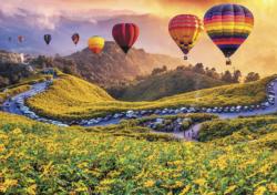 Hot Air Balloons Landscape Jigsaw Puzzle By Pierre Belvedere