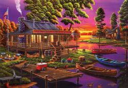 Stephanie's Canoe Rental Sunrise / Sunset Jigsaw Puzzle By Buffalo Games