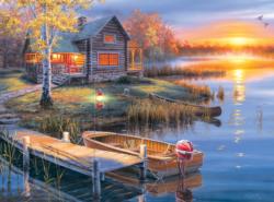Autumn at the Lake Lakes / Rivers / Streams Jigsaw Puzzle By Buffalo Games