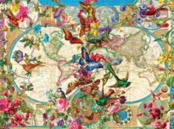 Birds, Butterflies, and Blooms Map Maps / Geography Jigsaw Puzzle By Buffalo Games