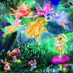 Fairy Ring Of Six (Glitter) Fairies Children's Puzzles By Ceaco
