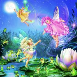 Fairies With Dancing Frogs (Glitter) Fairies Children's Puzzles By Ceaco
