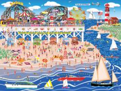 Oceanbay Carnival Pier Seascape / Coastal Living Jigsaw Puzzle By Lafayette Puzzle Factory