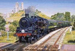 Corfe Castle Crossing Trains Jigsaw Puzzle By Gibsons