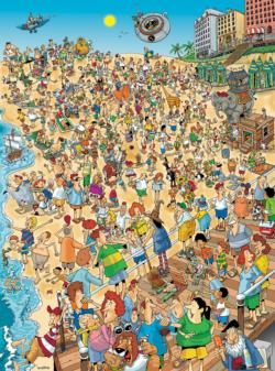 Day at the Beach - Len Epstein People Large Piece By All Jigsaw Puzzles