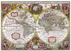 A New Land And Water Map Of The Entire Earth, 1630 Maps / Geography Jigsaw Puzzle By Trefl