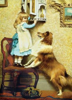 Little Girl and Her Sheltie Fine Art Jigsaw Puzzle By Eurographics