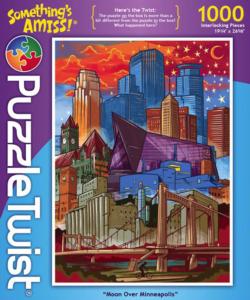 Moon Over Minneapolis Cities Jigsaw Puzzle By PuzzleTwist
