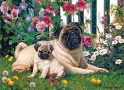 Pug Family Garden Jigsaw Puzzle By Cobble Hill