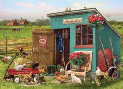 The Happy Hen House Chickens & Roosters Jigsaw Puzzle By Cobble Hill