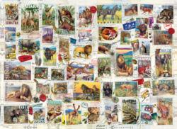 Wildlife Vintage Stamps Pattern / Assortment Large Piece By Eurographics