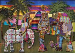 Mother and Child Elephants Jigsaw Puzzle By Jacarou Puzzles