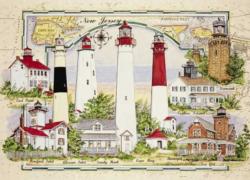 New Jersey 7 Lighthouses Chartmap Lighthouses Jigsaw Puzzle By Heritage Puzzles