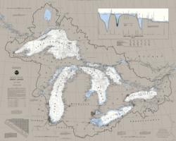 Great Lakes Nautical Chart Maps / Geography Jigsaw Puzzle By Heritage Puzzles