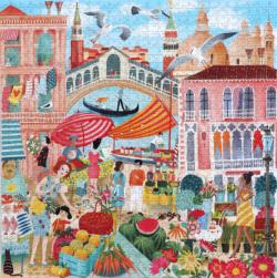 Venice Open Market Shopping Jigsaw Puzzle By eeBoo
