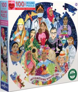 International Women's Day People Round Jigsaw Puzzle By eeBoo