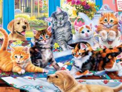 Puzzling Gone Wild Cats Jigsaw Puzzle