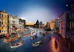 Regata Storica, Venice, Day to Night™ Sunrise / Sunset Jigsaw Puzzle By 4D Cityscape Inc.