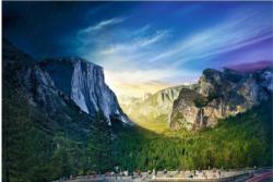 Tunnel View, Yosemite National Park, Day to Night™ - Scratch and Dent Monuments / Landmarks Jigsaw Puzzle By 4D Cityscape Inc.